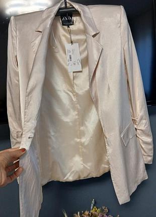 Елегантний сатиновий блейзер / піджак від zara — новий з бірками!