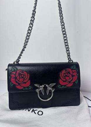 Сумка шкіряна pinko "love rose" лімітована