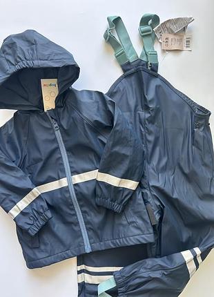 Комплект дождевик 86/92 р 110/116 дощовик куртка напівкомбінезон полукомбинезон грязепруф на флісі флис lupilu