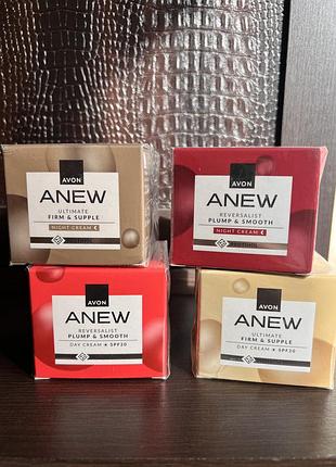 Крем для обличчя avon anew reversalist plump & smooth day cream spf 20, night cream, ultimate firm & supple day cream spf 20, night cream