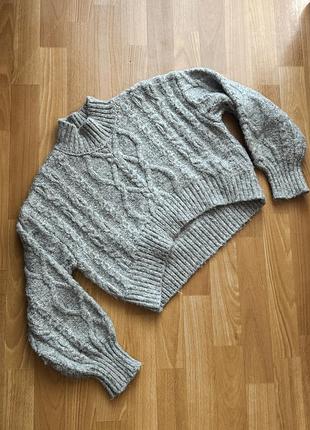 Укорочений сірий светр ,дуже теплий primark