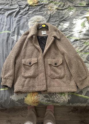 Жіноча куртка тедді zara бежева