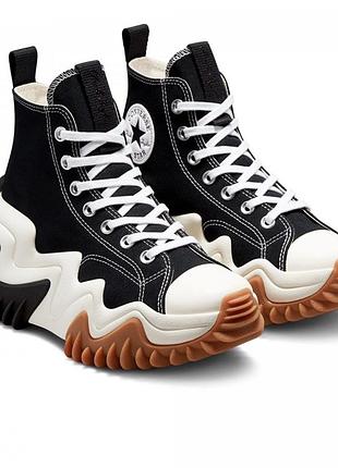 Кеди жіночі converse run star motion чорні з білим