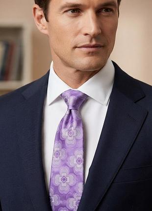 Шовкова краватка profuomo moda (100% silk, made in italy), бузкова