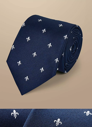 Шелковый галстук charles tyrwhitt (100% шелк, англия) флер-де-лис