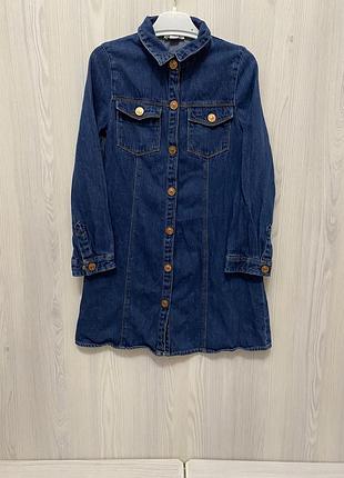 Джинсова сукня-сорочка river island дівчинці 8 років (128 см)