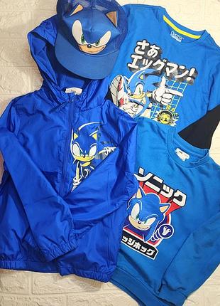 Набор вещей соник sonic ветровка кепка реглан свитшот 128 134