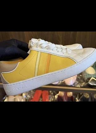 Жіночі шкіряні кеди michael kors irving stripe lace up.розмір:35,5 .матеріал:шкіра