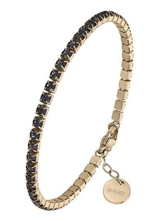 Браслет жіночий burker ava gold black bracelet золотистий, чорні камінці