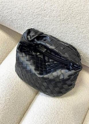 Сумка жгут плетіна шкіра bottega veneta темні кольори