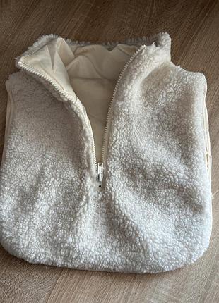 Плюшевий комір жіночий teddy молочний h&m
