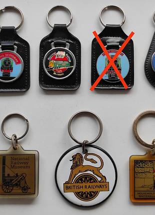Винтажные английские брелки поезд желевидная дорога, поезд железная дорога винтаж