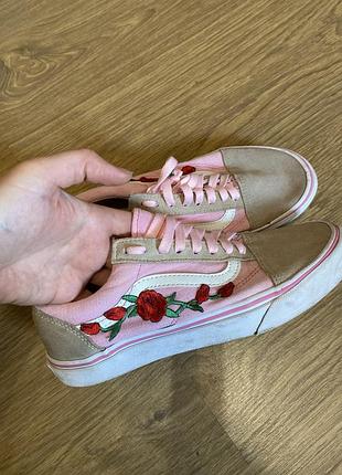 Кеди жіночі vans рожеві з квітковим принтом 39 розмір