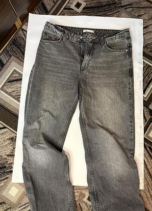 Джинси жіночі zara wide leg washed grey eur 40