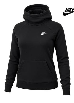 Оригинальное женское худи nike размер xs s черное котоновое с капюшоном хлопковое женская кофта найк женский реглан батник свитшот толстовка джемпер