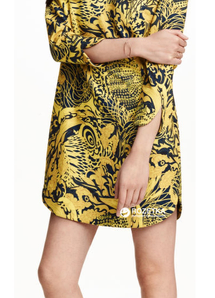 Коротка жіноча сукня h&m з візерунком, жовта, розмір uk 8