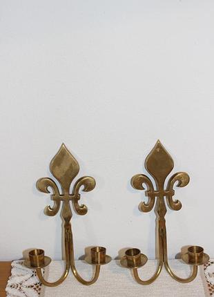 Пара настенных подсвечников "fleur-de-lis"