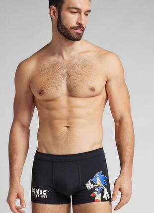Чоловічі боксери intimissimi uomo sonic the hedgehog (чорні) | розміри: m, l, xl | 390 грн | outlettin