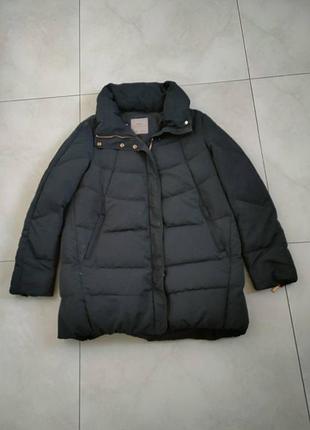 Куртка зимняя zara basic m утепленная стеганая пуфер пуховик еврозима спортивная черная демисезон пуффер
