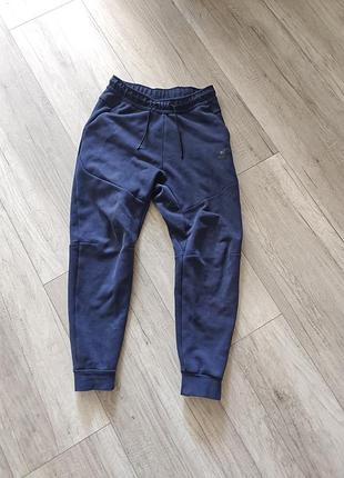 Спортивні штани чоловічі nike tech fleece сині s-m