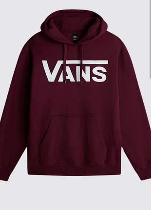 Худі чоловіче vans classic logo бордове