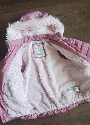 Куртка для дівчинки m&s єврозима, пудрового кольору, розмір 122 см