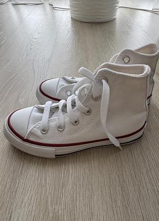Кеди converse all star white high kids