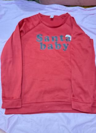 Худі жіноче новорічне santa baby червоне