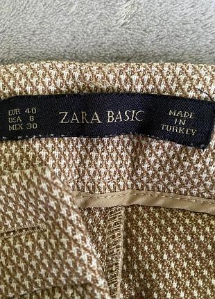 Стильні укорочені брюки zara basic у текстурний принт. 4