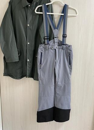 Сірі лижні штани з матеріалу софтшелл softshell від  inoc  для зимових видів спорту і зимового трекінгу вік 146-152 см ріст 11-12 років