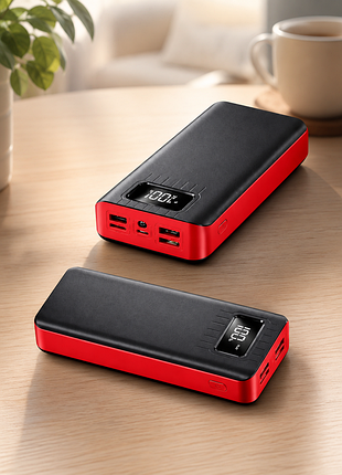 Повербанк портативний 30000 mah з 5 портами та ліхтариком
