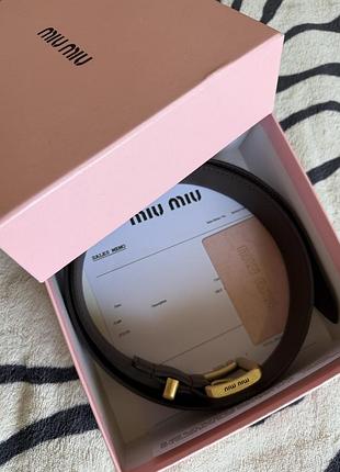Шкірний ремень від miu miu люкс брендовий трендовий стильний