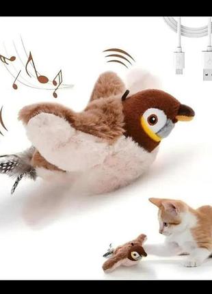 Интерактивная игрушка для кошек летающая птичка для кота