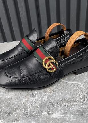 Gucci donnie web double gg loafers мужские туфли лоферы кожа оригинал 41 eur