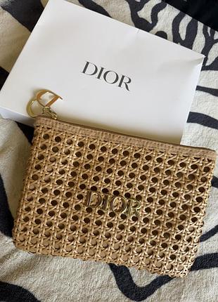 Клатч соломяний dior косметичка сумочка стильна трендова