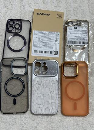 Комплект чохлів та захисне скло для iphone 15 pro