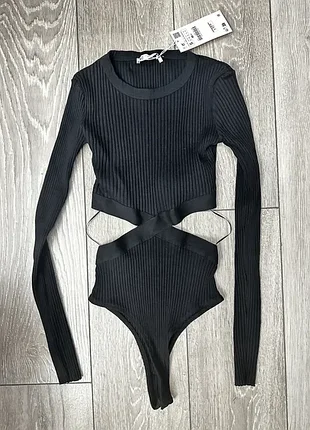 Боди с вырезами по бокам zara