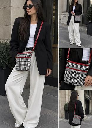 Сумка для жінок lauren ralph lauren чорно-біла в клітинку