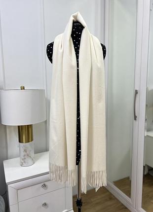 Мʼякий шарф з бахромою zara new молочний