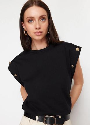 Футболка чорна old money zara жіноча м