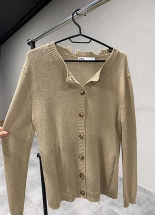 Бежевий кардиган zara 2