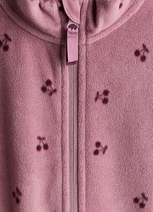 Кофта h&amp;m для девочки, розовая кофта на молнии, теплая кофта, флисовая кофта 2