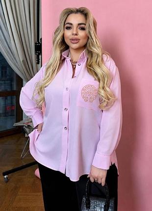 Сорочка оверсайз з софту з функціональними ґудзиками малиновий 48-50 — ‼️заміри в описі‼️ розовый, xxl, 52-54
