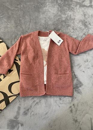 Кардиган для дівчинки 2 в 1 c&a рожевий розмір 92