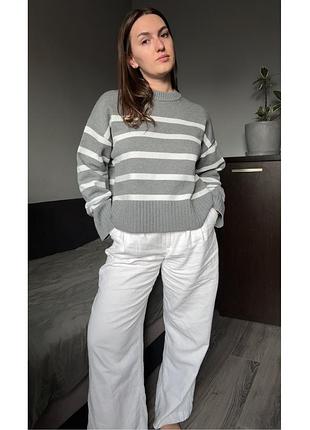 Смугастий щільний светр h&m 3