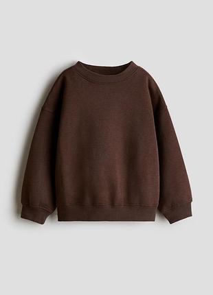 Свитшот h&amp;m для мальчика, коричневый свитшот, теплый свитшот, свитшот h&amp;m