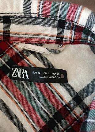 Сорочка жіноча zara в клітинку, розмір s, бавовна