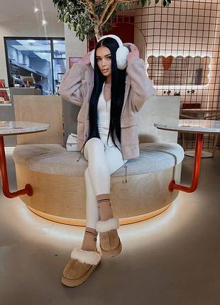 Кофта зі штучного хутра альпаки з кишенями світло-коричневий 40-42 — ‼️заміри в описі‼️