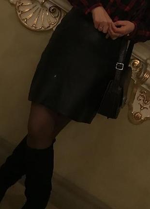 Шкіряна сорна спідниця міні 7