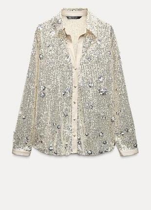 Рубашка в лелетках от zara, m